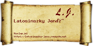 Latosinszky Jenő névjegykártya