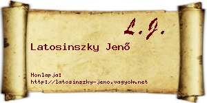 Latosinszky Jenő névjegykártya