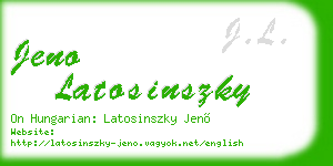 jeno latosinszky business card