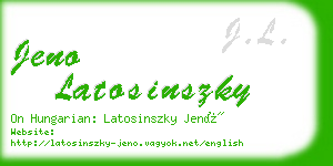 jeno latosinszky business card